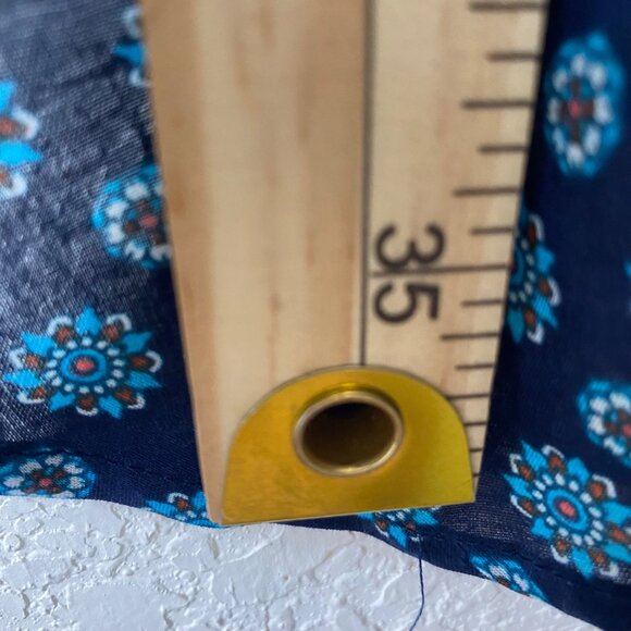 Lands End Long Sleeve Button-Up Tunic Shirt Dress L-XL Blue Floral Print Boxy La - Picture 14 of 15